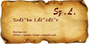 Szőke Lázár névjegykártya